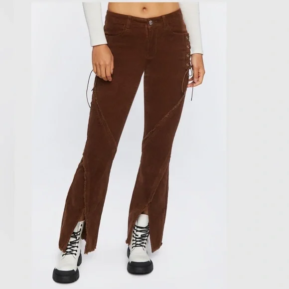 Forever 21 Pants Jumpsuits Forever Womens Corduroy Laceup